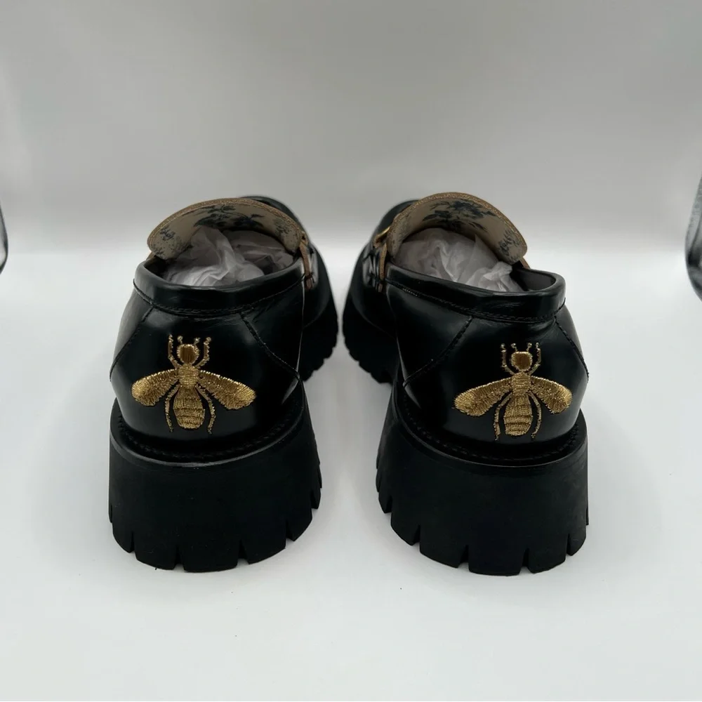 Gucci Harald Leather Lug-Sole Loafers